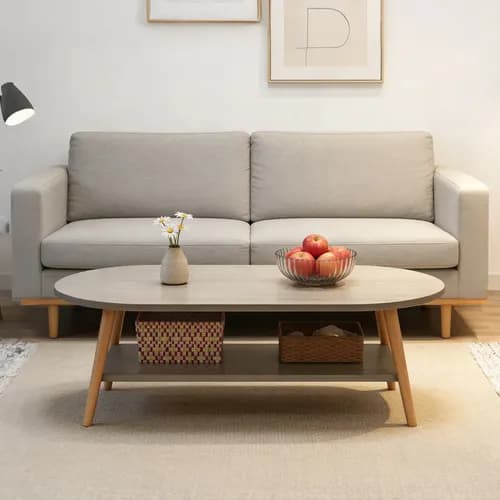 Mesa De Centro Mesa Auxiliar Madera Moderna 80cm Para Sala