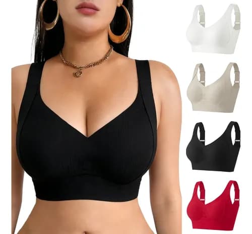 Pack 4 Brasieres Push Up Sin Varilla Para Mujer