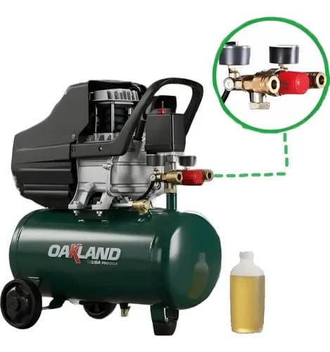 Compresor De Aire 2.5 Hp Electrico Oakland Ca-2525 Color Verde Fase Eléctrica Monofásica Frecuencia 60 Hz