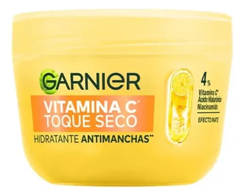 Garnier Hidratante Facial Toque Seco Anti-manchas Con Vitamina C, Ácido Hialurónico Y Niacinamida. Hidrata La Piel 8hrs... Día/noche Todo Tipo De Piel