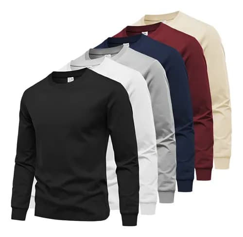 Pack 6 Pzs Playera Caballero Hombre Manga Larga Algodon